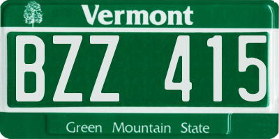 VT license plate BZZ415