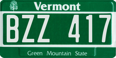VT license plate BZZ417