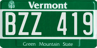 VT license plate BZZ419