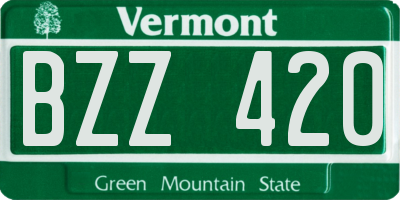 VT license plate BZZ420