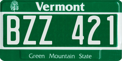 VT license plate BZZ421