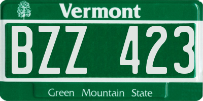 VT license plate BZZ423