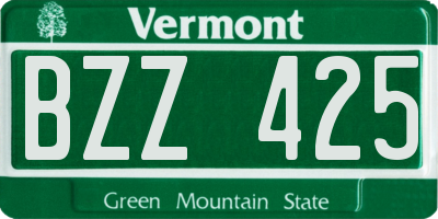 VT license plate BZZ425