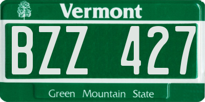 VT license plate BZZ427