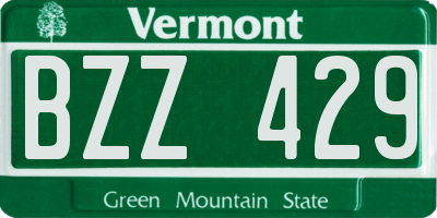 VT license plate BZZ429