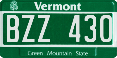 VT license plate BZZ430