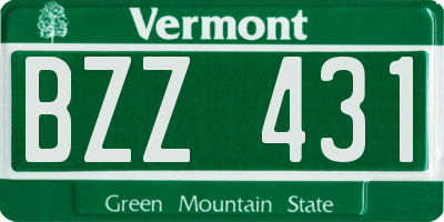 VT license plate BZZ431