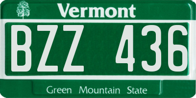 VT license plate BZZ436