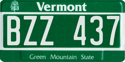 VT license plate BZZ437