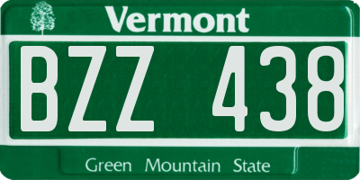 VT license plate BZZ438