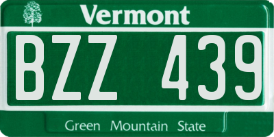 VT license plate BZZ439