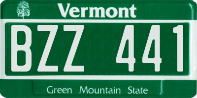 VT license plate BZZ441