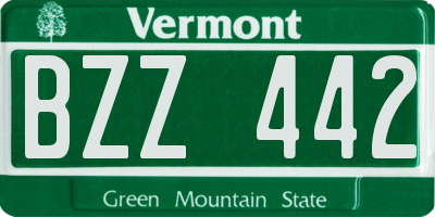 VT license plate BZZ442