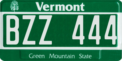 VT license plate BZZ444