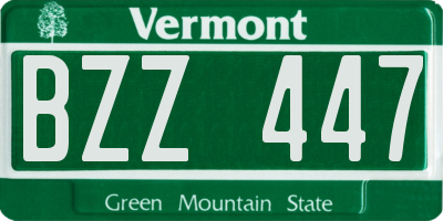 VT license plate BZZ447