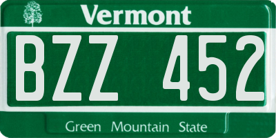 VT license plate BZZ452
