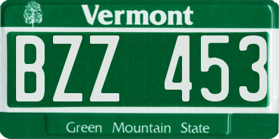 VT license plate BZZ453