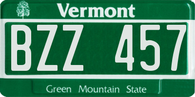 VT license plate BZZ457