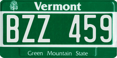 VT license plate BZZ459