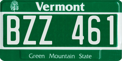 VT license plate BZZ461