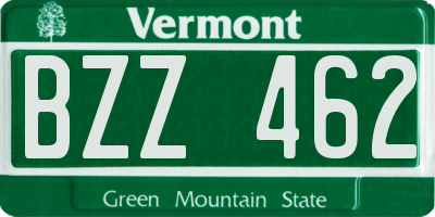 VT license plate BZZ462