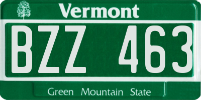 VT license plate BZZ463