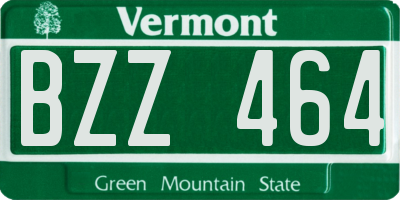 VT license plate BZZ464