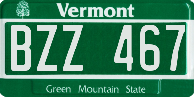 VT license plate BZZ467