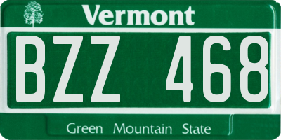 VT license plate BZZ468
