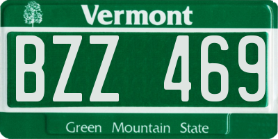 VT license plate BZZ469