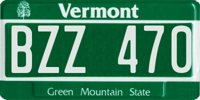 VT license plate BZZ470