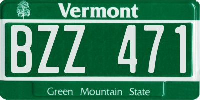 VT license plate BZZ471