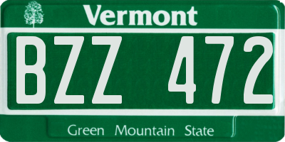 VT license plate BZZ472