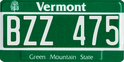 VT license plate BZZ475