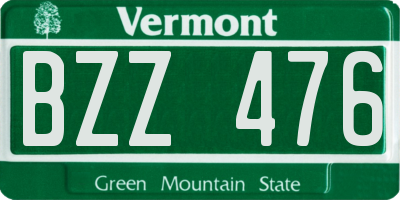 VT license plate BZZ476
