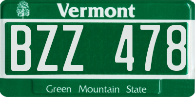 VT license plate BZZ478