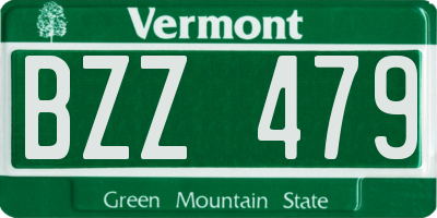 VT license plate BZZ479