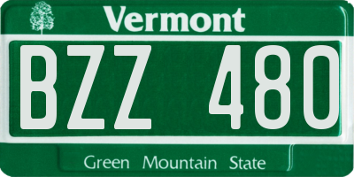VT license plate BZZ480