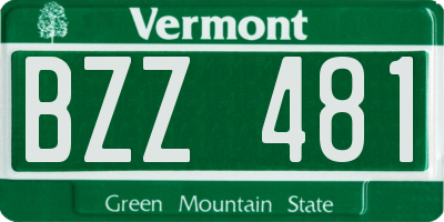 VT license plate BZZ481