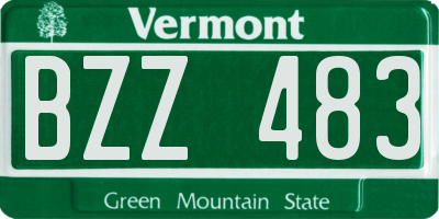 VT license plate BZZ483