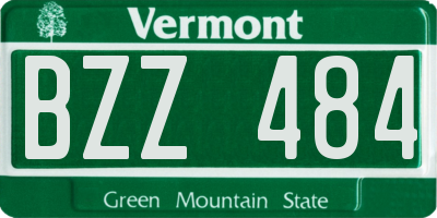 VT license plate BZZ484