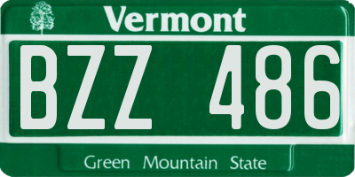 VT license plate BZZ486