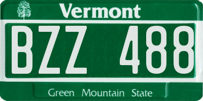 VT license plate BZZ488