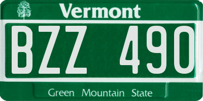 VT license plate BZZ490