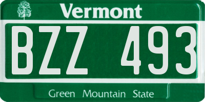 VT license plate BZZ493
