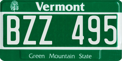 VT license plate BZZ495