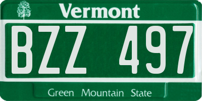 VT license plate BZZ497