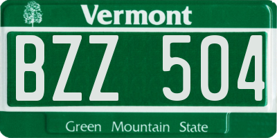 VT license plate BZZ504