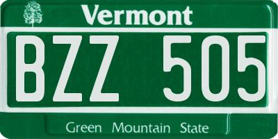 VT license plate BZZ505