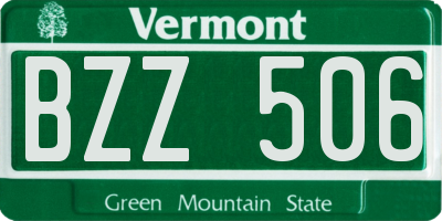 VT license plate BZZ506